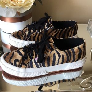 Superga 2750 velvet zebra sneakers